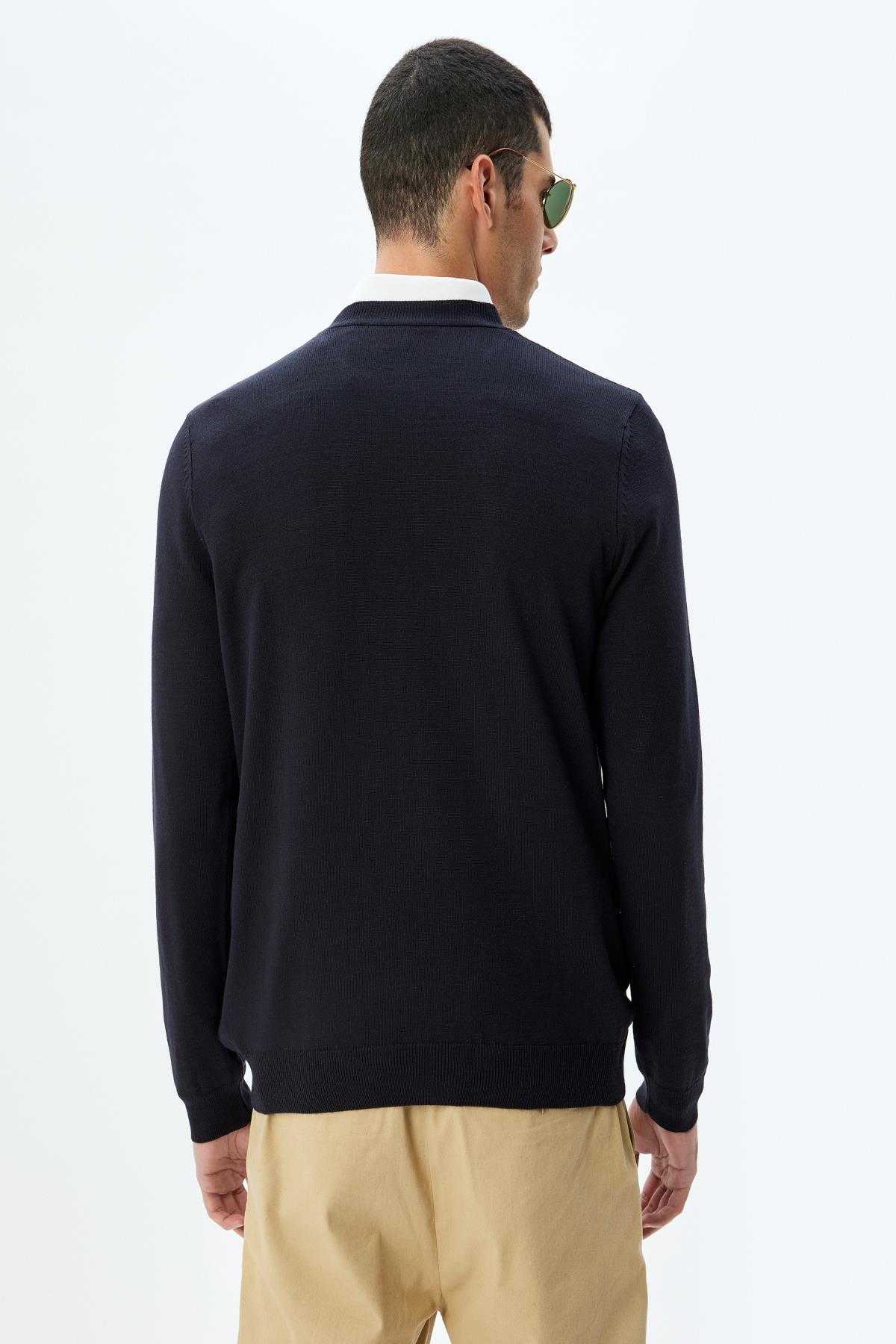 ژاکت بافتنی پایه آستین بلند یقه خدمه