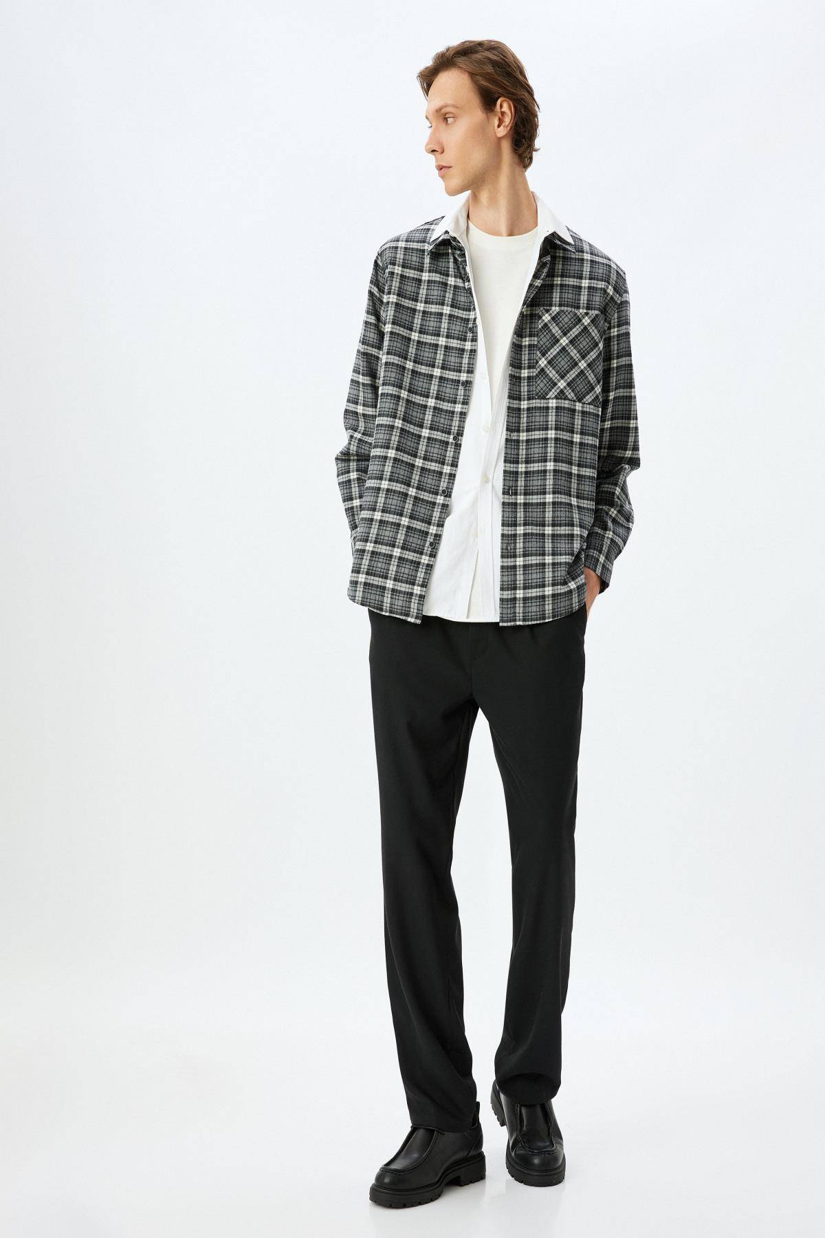 پیراهن آستین بلند نخی ترکیبی از جنس الوار جک