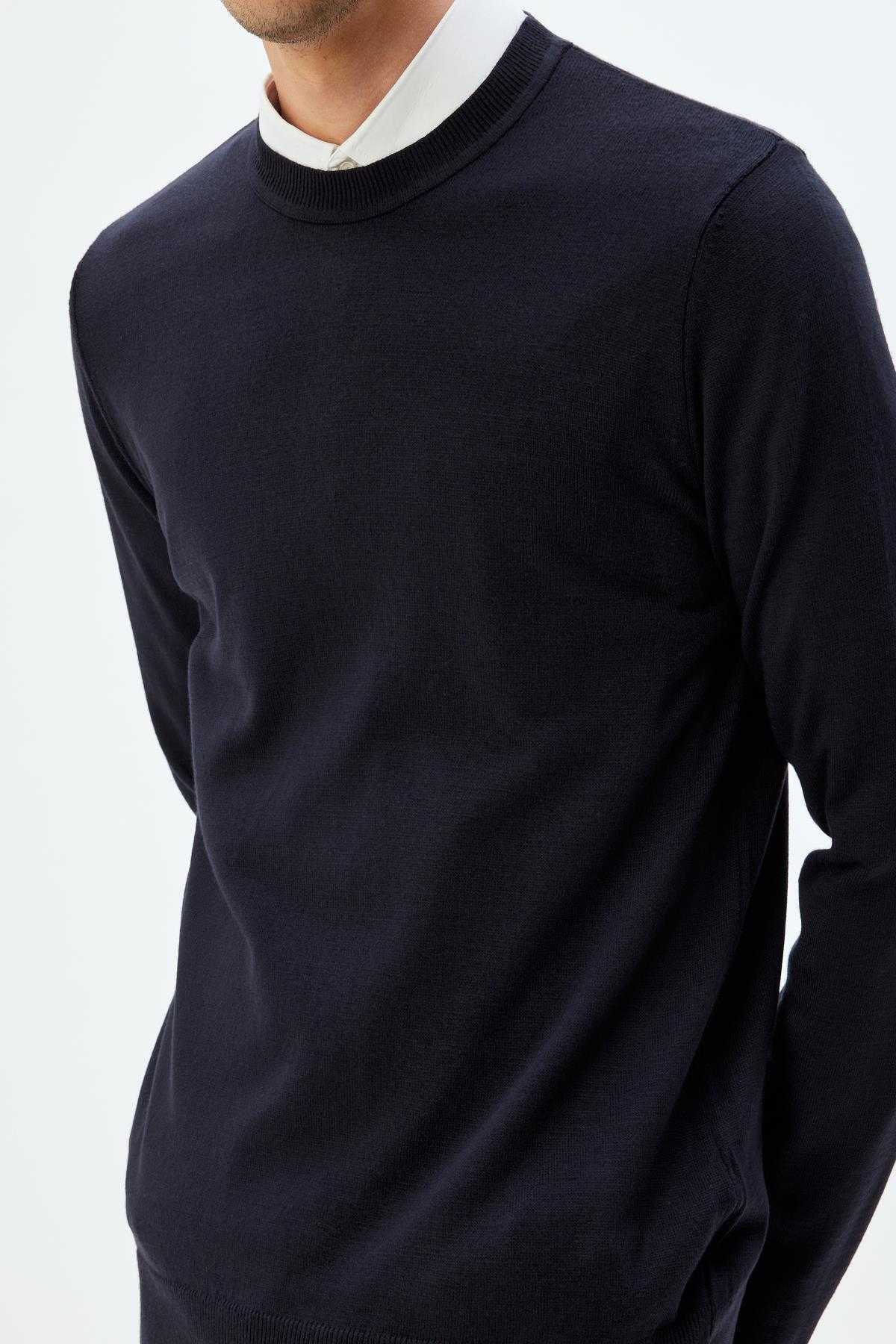 ژاکت بافتنی پایه آستین بلند یقه خدمه