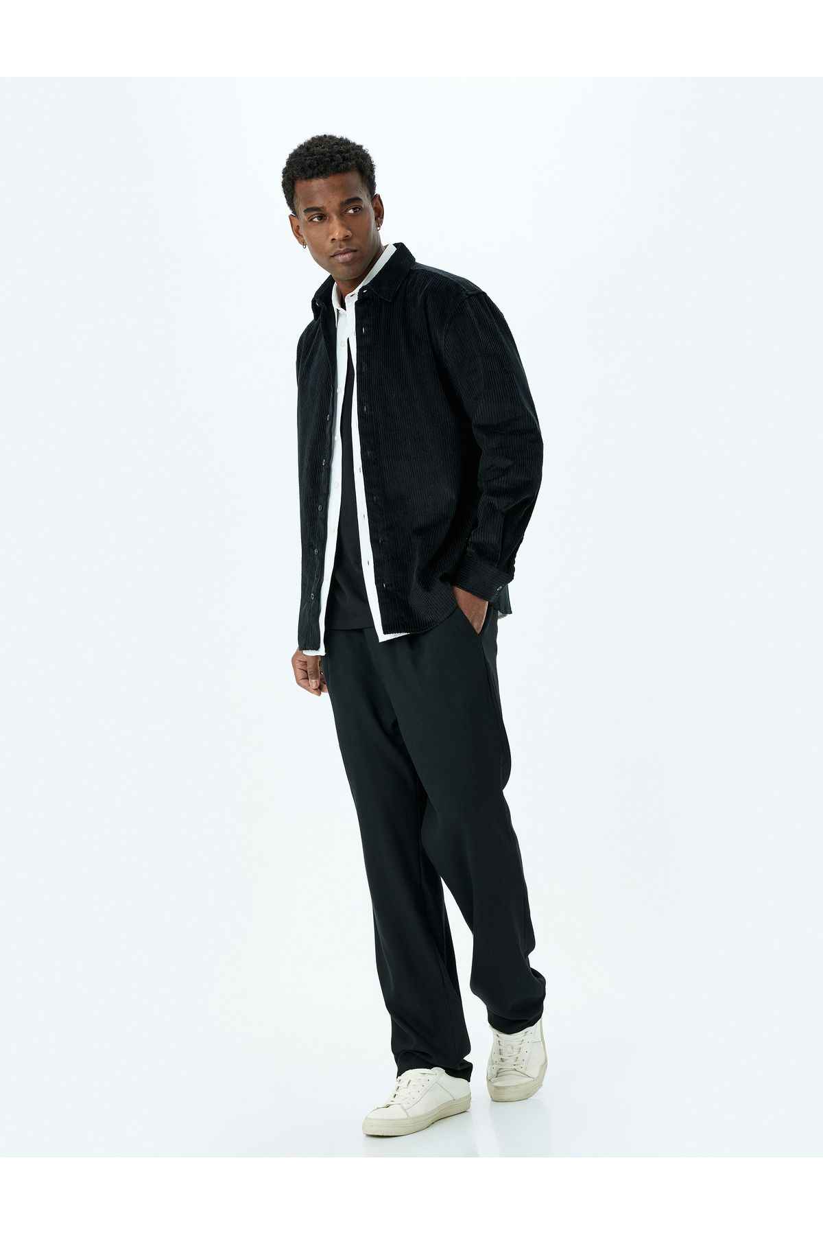 پیراهن مخملی پنبه ای آستین بلند