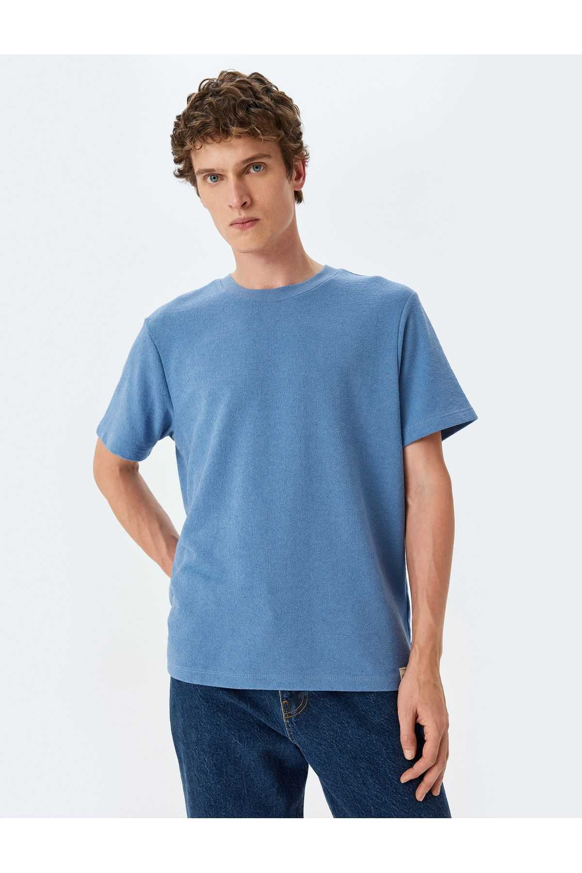 لیبل آستین کوتاه یقه دوچرخه به تفصیل T -Shirt