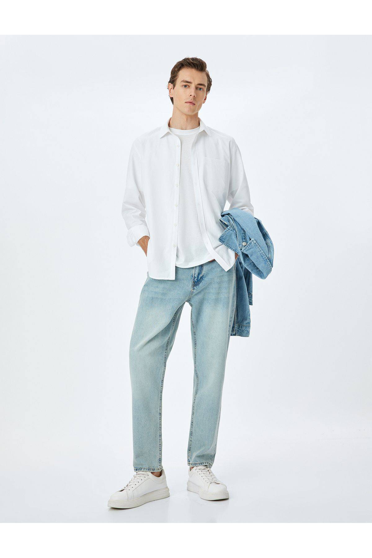 شلوار جین مناسب با جیب دکمه - جو ژان