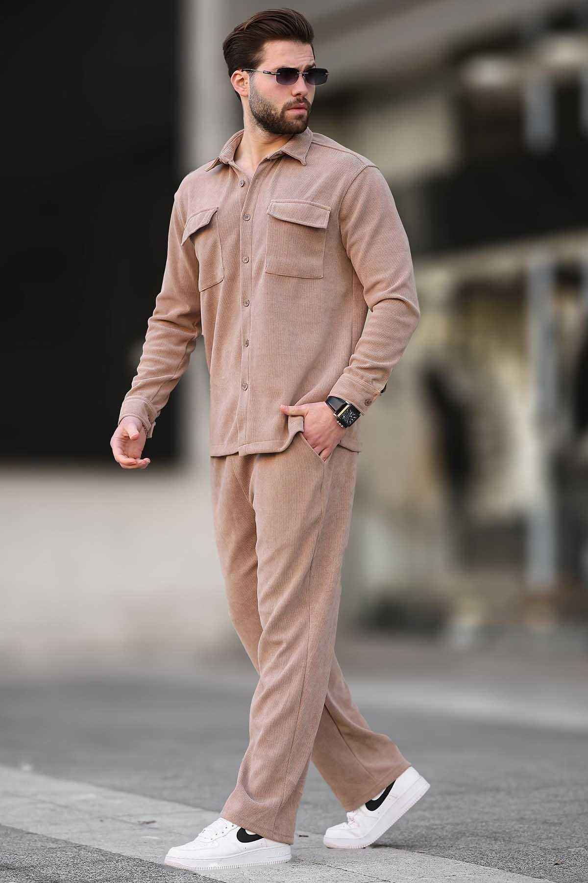 مجموعه پیراهن مردان مخملی شتر