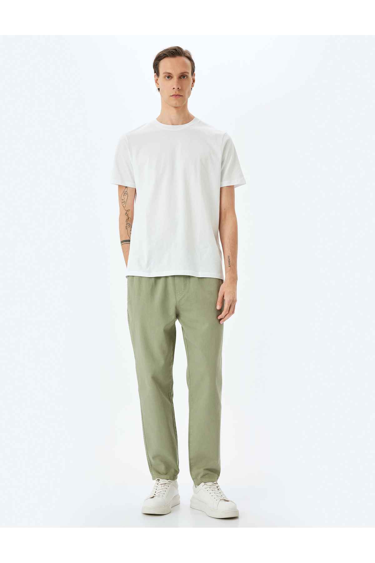 شلوار کمری معمولی با کمر راست با کراوات نخی