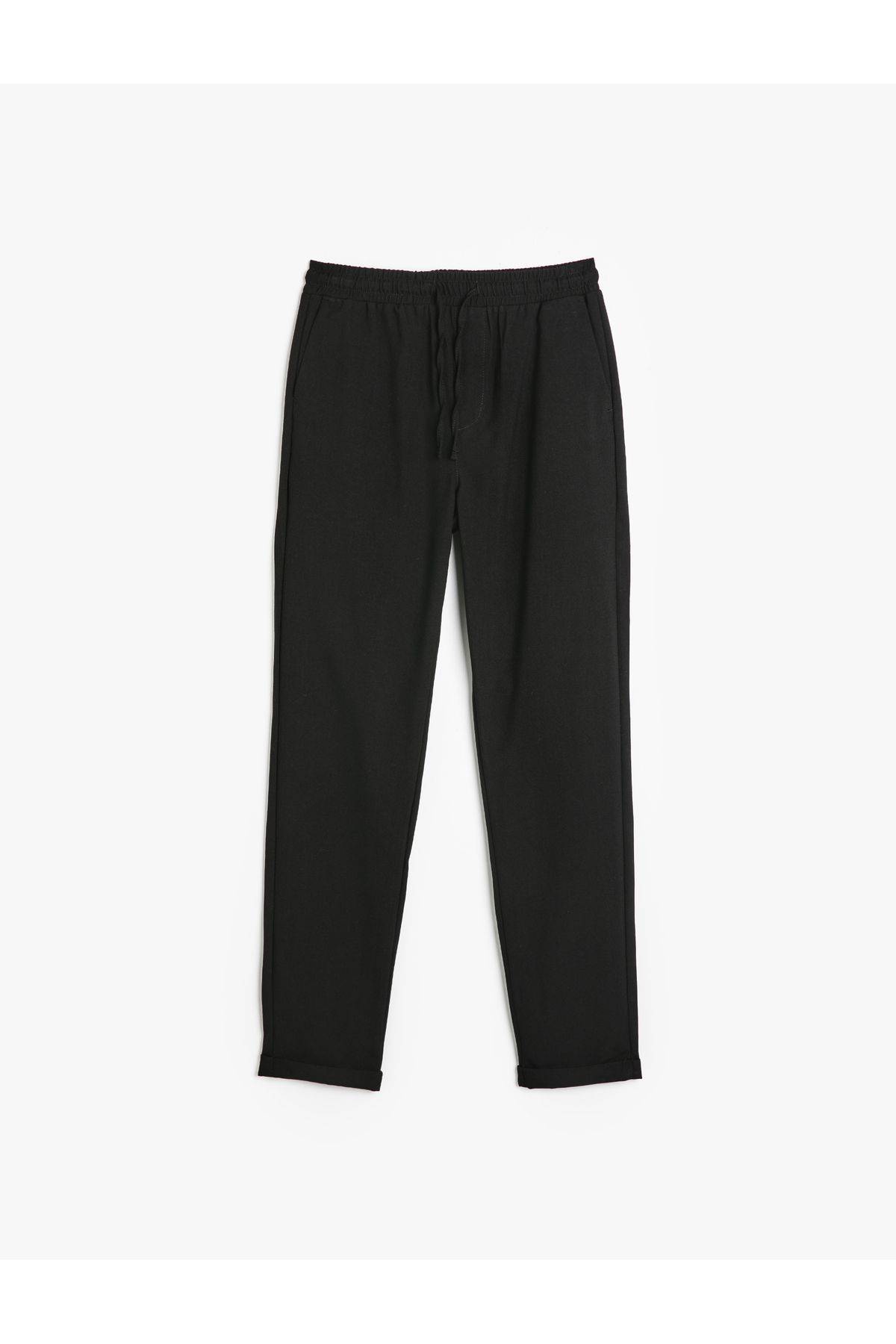 کمر مخلوط ویسکوز شلوار جیب چید