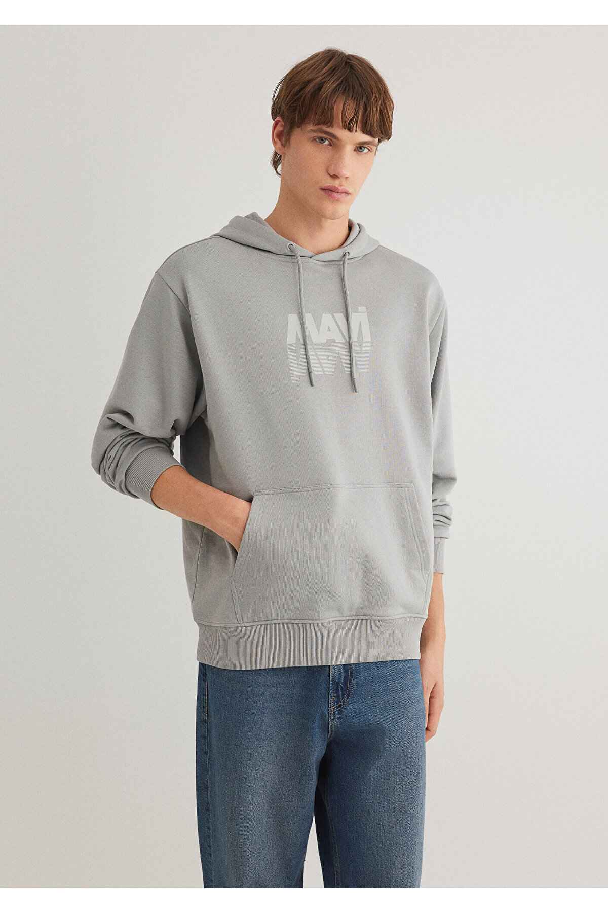 سویشرت خاکستری با لوگو -70098