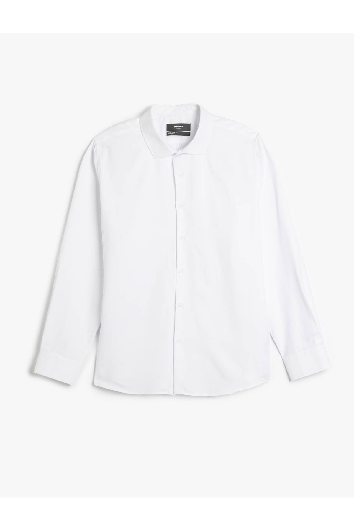 پیراهن یقه ایتالیایی آستین بلند کلاسیک ترکیبی نخی