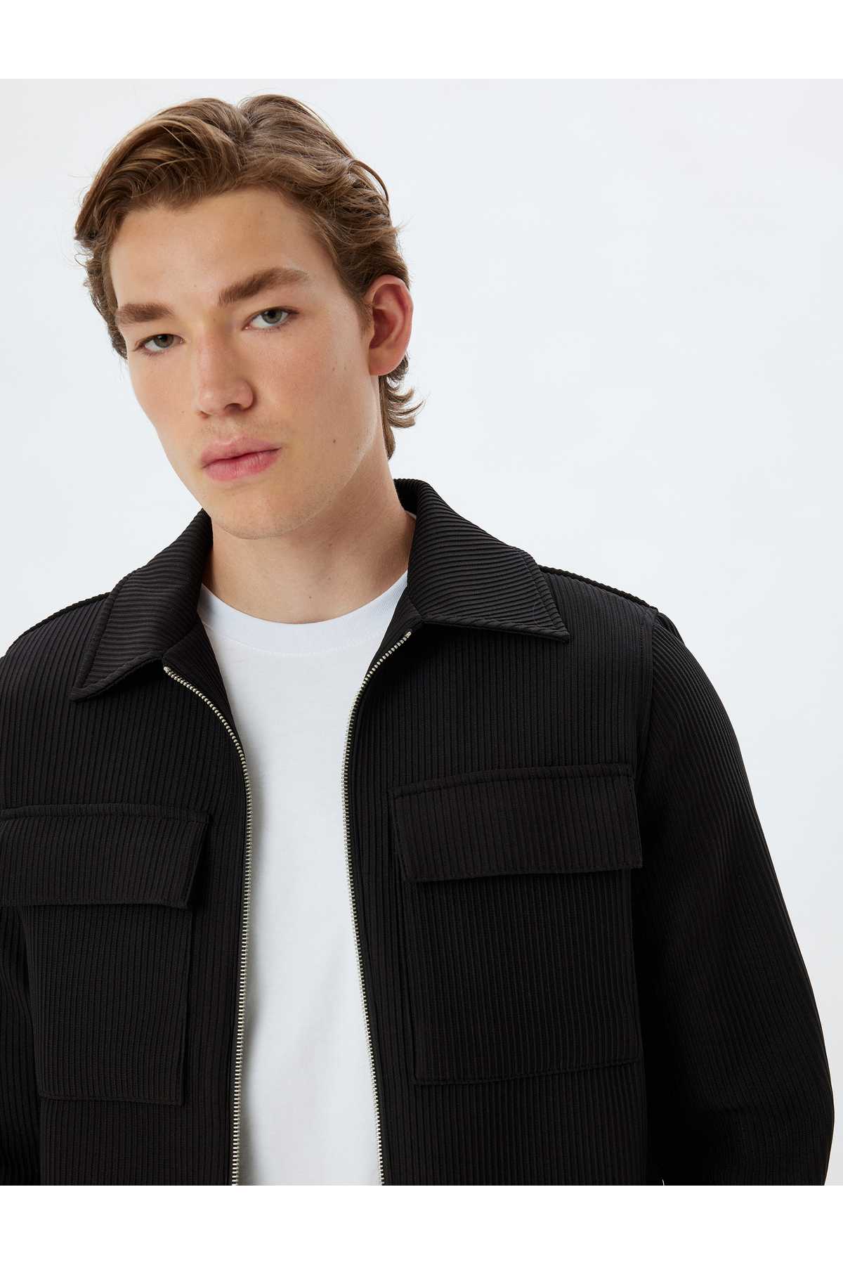 ژاکت پیراهن با جیب درب فتیله