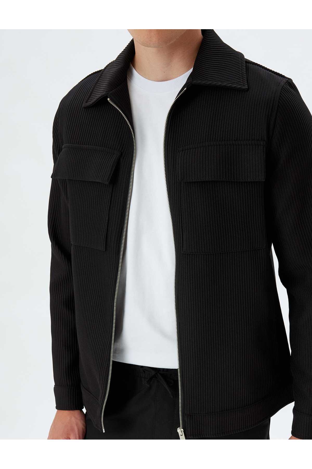 ژاکت پیراهن با جیب درب فتیله