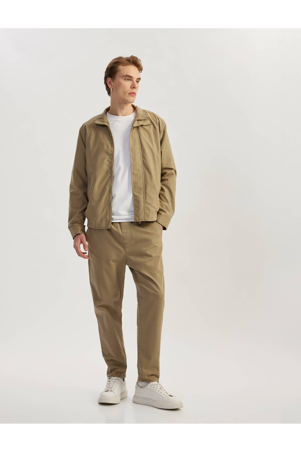 شلوار شلوار نخی با جنس جیبی راست و راست با کمربند