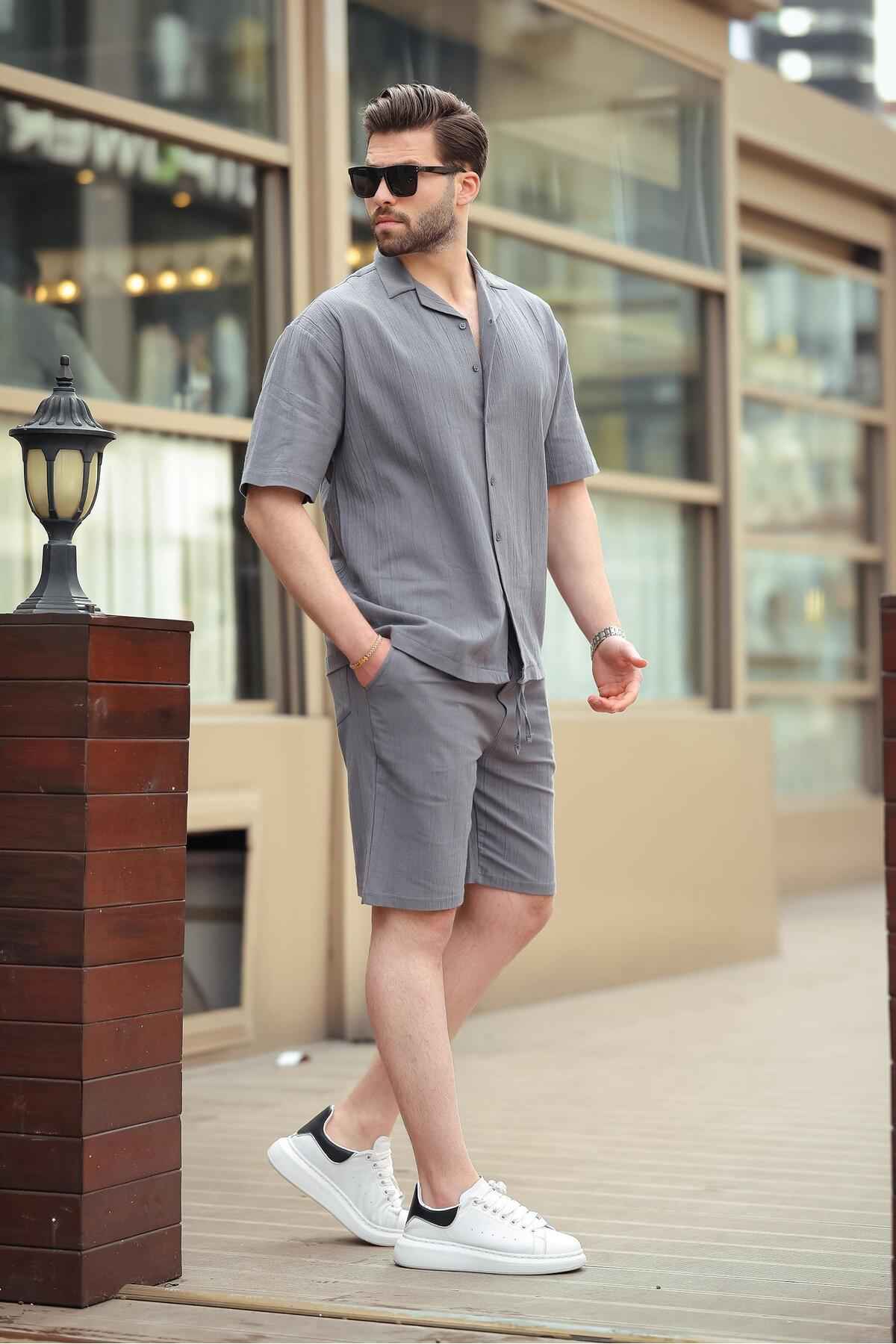 ست شلوارک مردانه سفید بیسیک