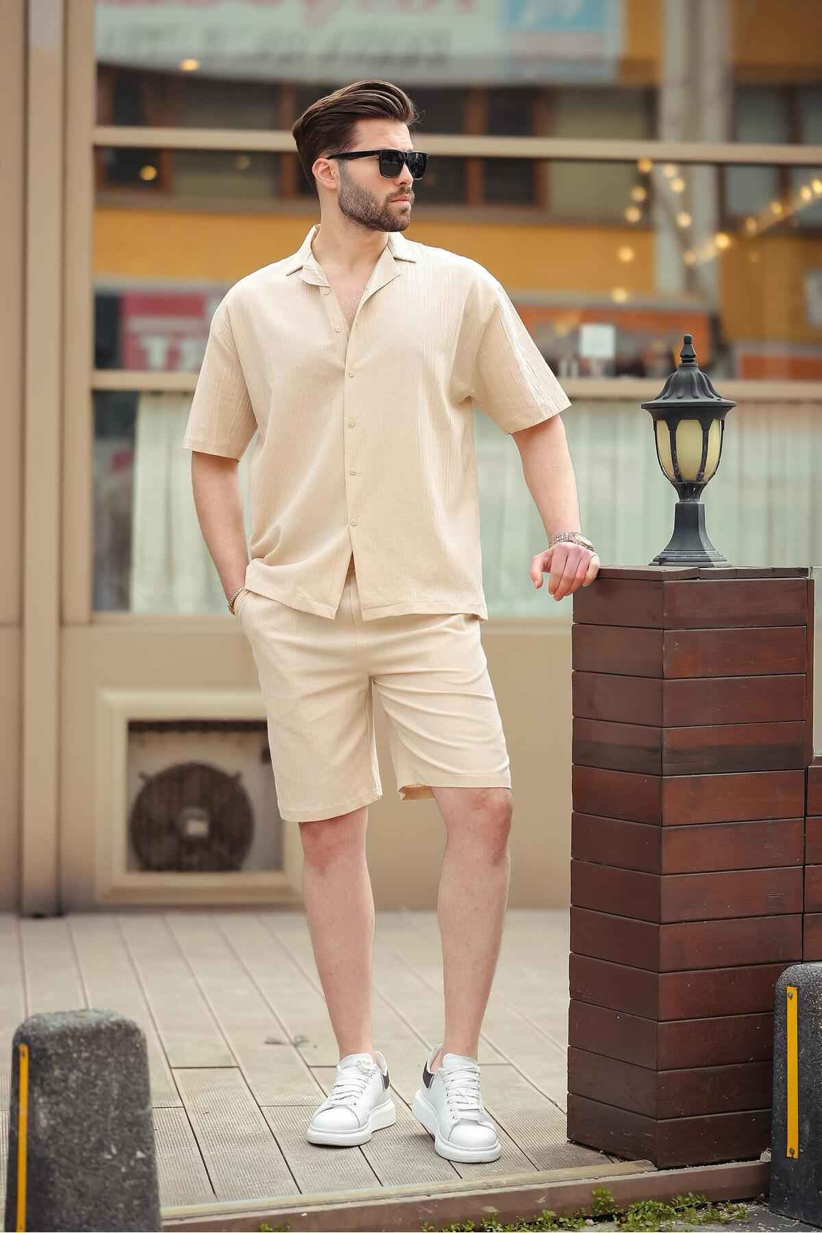 ست شلوارک مردانه سفید بیسیک