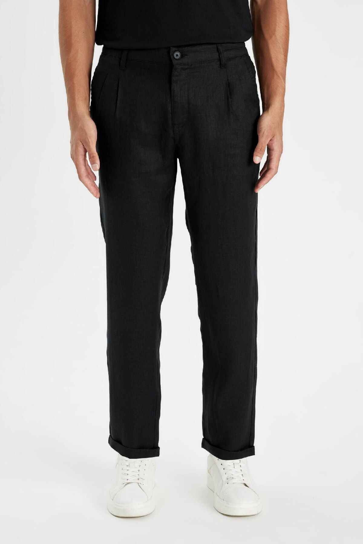 شلوار کتان دو پا را برش دهید