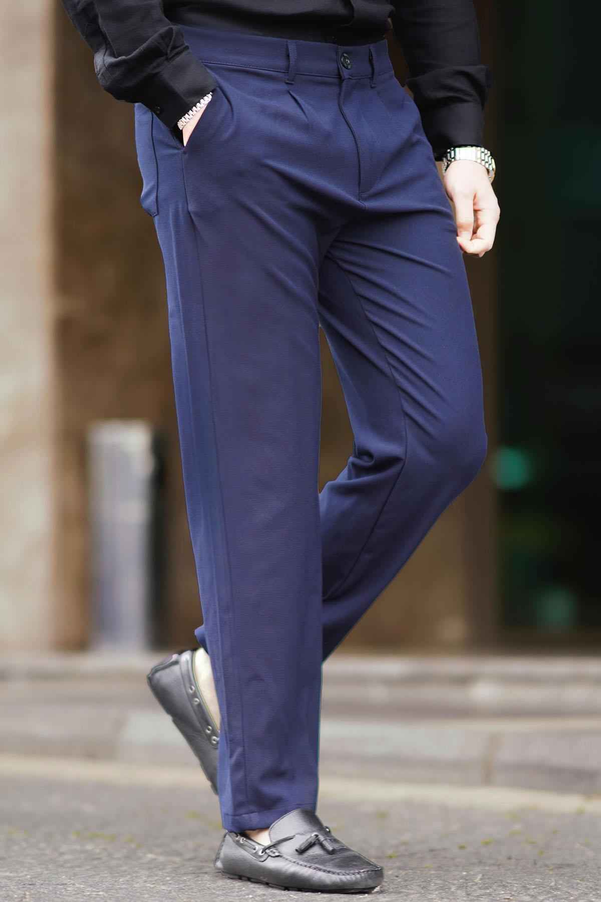 شلوار مردانه برش مستقیم با تناسب معمولی خاکستری با جیب های کناری