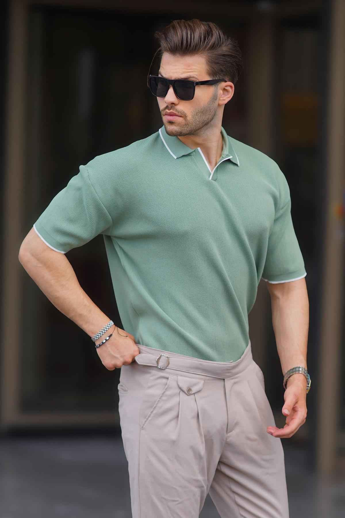 تیشرت مردانه آستین کوتاه یقه پولو مشکی