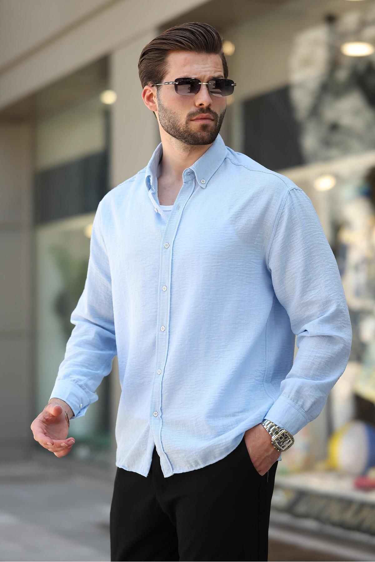 پیراهن مردانه آستین بلند بژ