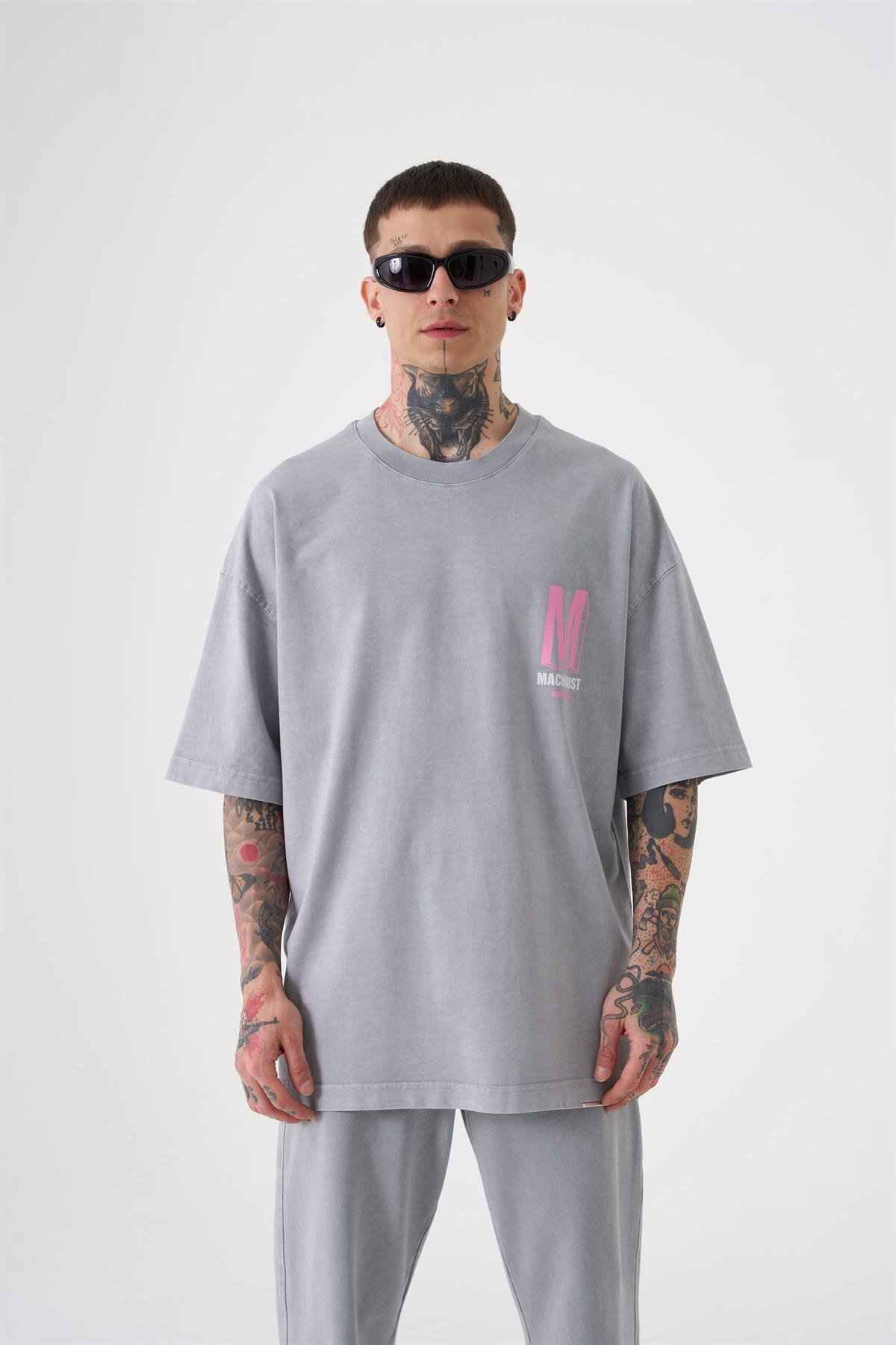 تیشرت پرینت شسته ONENINE87 ASP-BLUE