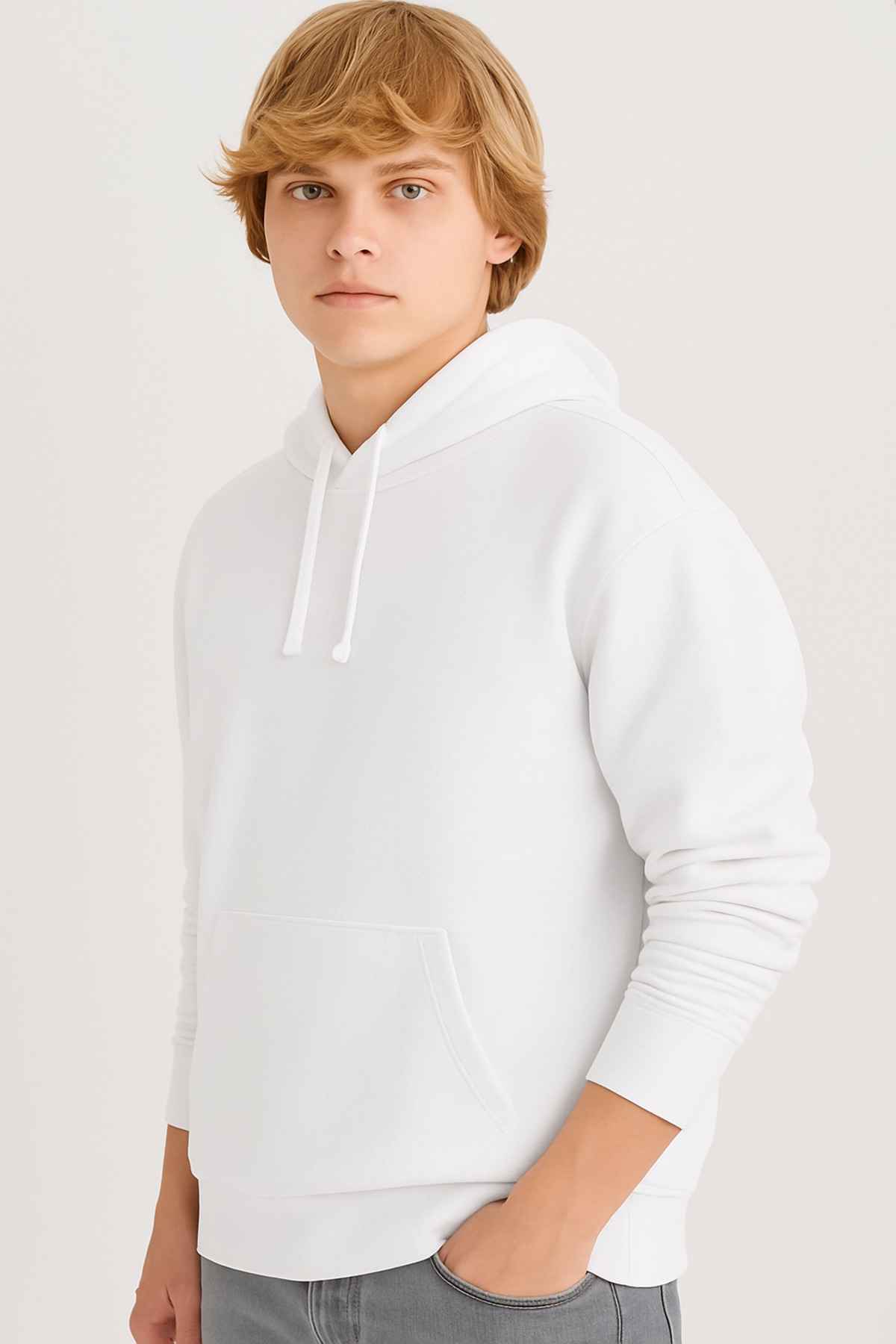 سویشرت ساده ساده کلاهدار با جیب قهوه ای و داخل آن X8283az24au