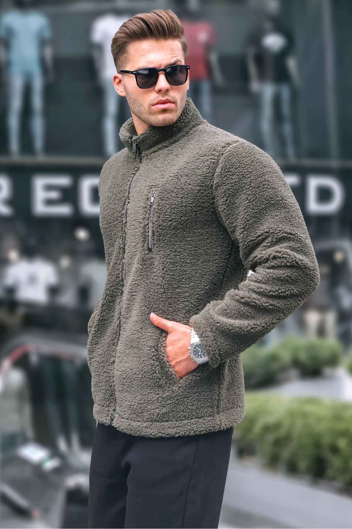 سویشرت مخمل دار مشکی زیپ دار