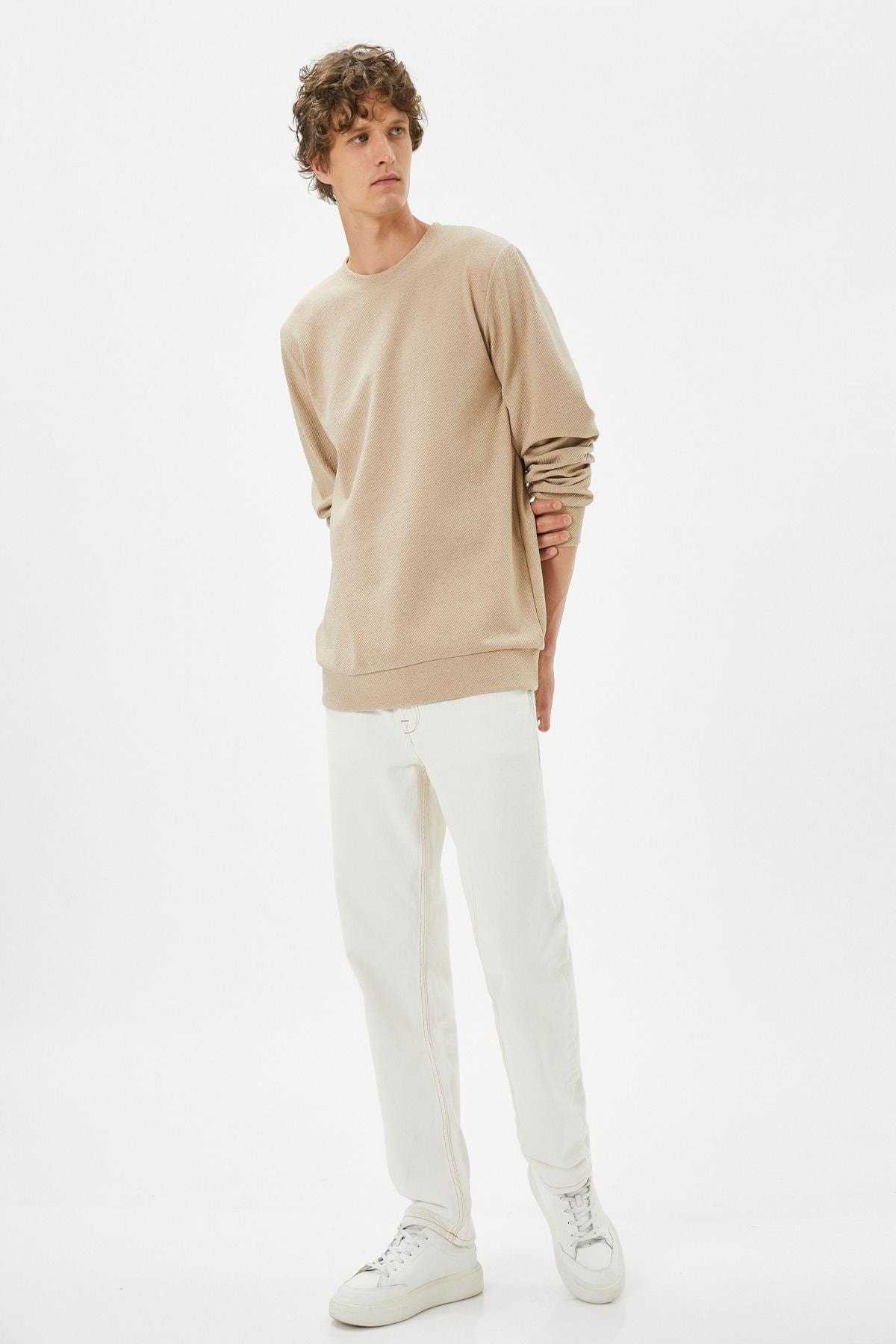 پلیور پایه آستین بلند یقه خدمه بافت