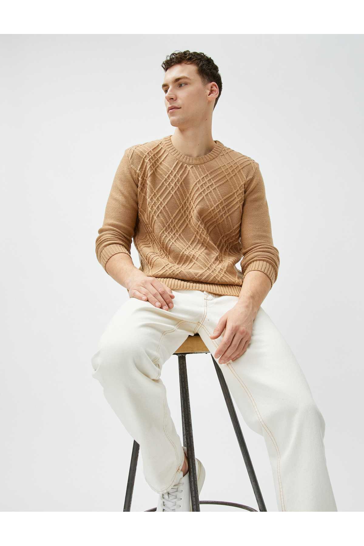 ژاکت آستین بلند مدل الماس یقه