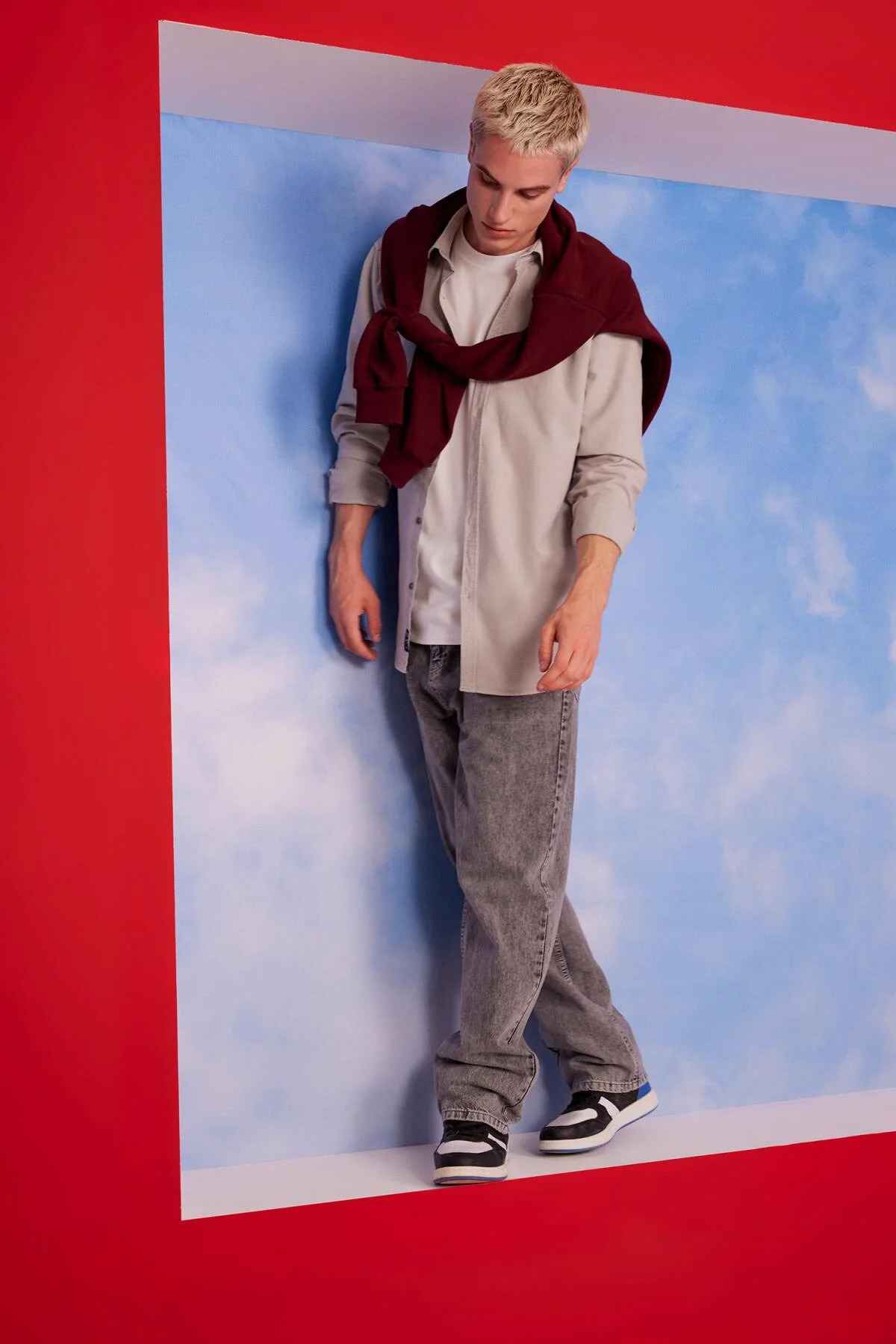 پیراهن آستین بلند نخی باریک